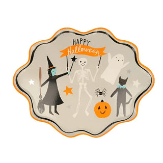 Happy Halloween PlatesGive your Halloween party table the wow-factor with our special plates featuring happy Halloween characters. We just know you'll love the traditional Halloween colorMeri Meri