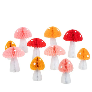 Honeycomb Mushroom DecorationsTransform your party room, or bedroom, into a wonder woodland setting with these delightful free standing decorations. They are crafted from honeycomb for a stunningMeri Meri