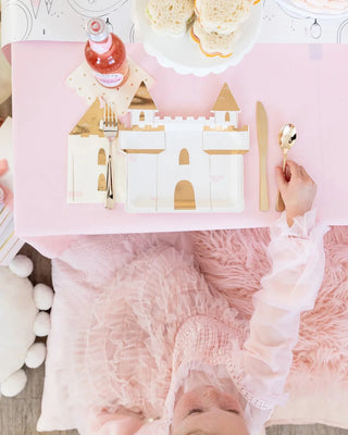 Princess Castle Shaped PlateSet a table fit for your little princess with these shaped caste plates! Designed with a magical castle shape with gold foil accents these die cut plates create a whMy Mind’s Eye
