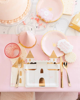 Princess Castle Shaped PlateSet a table fit for your little princess with these shaped caste plates! Designed with a magical castle shape with gold foil accents these die cut plates create a whMy Mind’s Eye