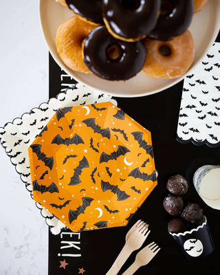 Batty Scallop Paper Dinner NapkinLet your guests bat their eyelashes in awe at your spooky-chic dinner table setting with this Batty Scallop Paper Dinner Napkin! Perfect for any Halloween celebratioMy Mind’s Eye