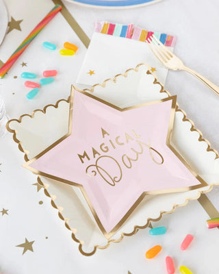 Magical Star 7" PlatesSpread magic throughout your party with these star shaped plates. These marvelous paper plates are the perfect way to enjoy cake and ice cream at a rainbow themed biMy Mind’s Eye