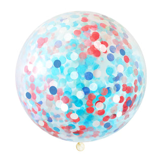 Jumbo Confetti Balloon - Red, White & Blue by Paperboy