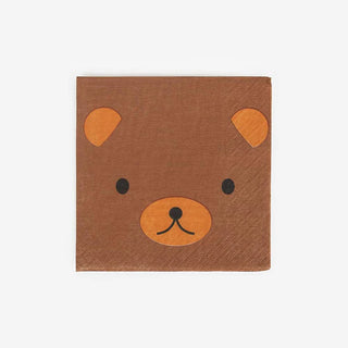 A cute brown Mini Forest Napkin by My Little Day, perfect for a picnic.