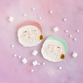 Mint and Pink Papa Noel Plate Set by Glitterville