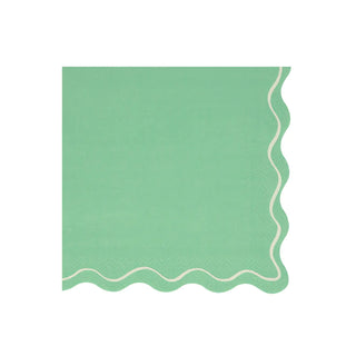 A green Mixed Wavy Line Large Napkin by Meri Meri.