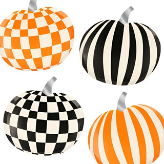 Mod Pattern Pumpkin PlatesWe've teamed traditional Halloween colors of orange, black and white with striking retro designs for a statement look. These pumpkin plates are guaranteed to make yoMeri Meri