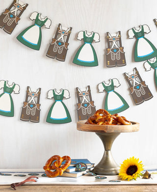 A My Mind's Eye Bavarian banner with pretzels and sunflowers, perfect for Oktoberfest celebrations.