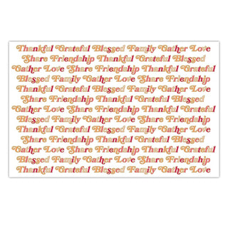Friendsgiving Paper PlacematThis Friendsgiving Paper Placemat is sure to make your Thanksgiving dinner extra special! Its festive design will bring some Thanksgiving cheer to your dinner table.Slant