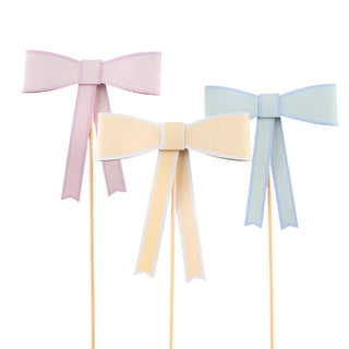 Pastel Bow Cake ToppersBows are having a moment. Instantly transform your cake into an on-trend masterpiece with these cake toppers in dreamy pastels. They also look wonderful on a savory Meri Meri