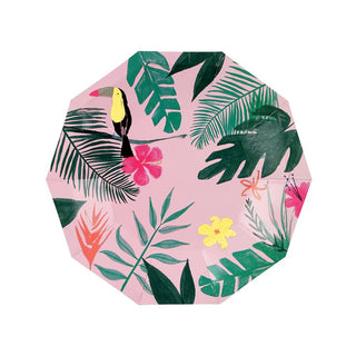 Pink Tropical Side Plate by Meri Meri