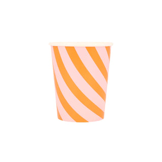 Pink & Orange Stripy Cups by Meri Meri