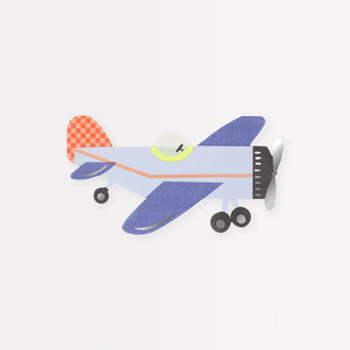 Plane NapkinsTake to the skies! Let our vintage-style airplane napkins swoop onto your party table to thrill your guests. They're colorful, shiny and perfect for any party where Meri Meri