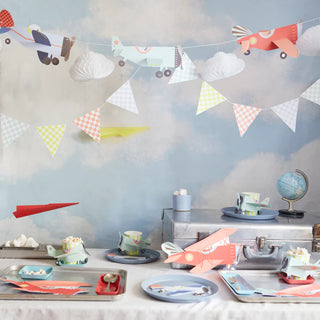 Plane PlatesTake to the skies! Let our vintage airplane plates swoop onto your party table to thrill your guests. They're colorful, shiny and perfect for any party where you wanMeri Meri