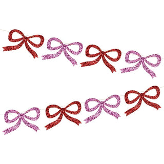 Red & Pink Glitter Bow Garland by Meri Meri