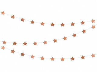 Rose Gold Star GarlandAdd some sparkle to your next event with this gorgeous Rose Gold Star Garland! A shining 12 foot stretch of stars will give your space a magical touch, perfect for aParty Deco