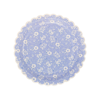 A circular lace doily pattern with detailed floral designs in white and light blue on a transparent background, perfect for spring gathering plates, such as the My Mind's Eye SWEET FLORAL LAVENDER PAPER PLATE.