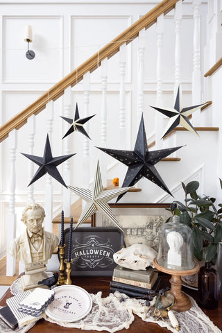 Salem Apothecary 3D StarsEasily enchant your guests this Halloween with these black stars. This set of 3D stars includes 5 stars and will create frightfully delightful backdrop to your gatheMy Mind’s Eye