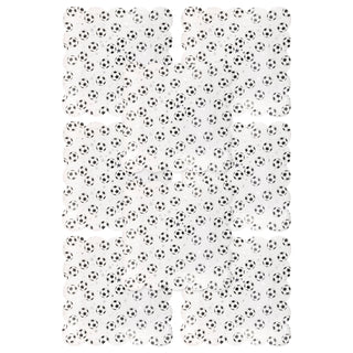 The Scattered Ball Plate by My Mind’s Eye showcases a fun design of black and white soccer balls scattered across a clean, white surface, making it perfect for soccer fans at any party.