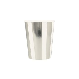 Silver Stripe CupsIt's official, stripes are sensational! These silver cups will give a shine to any special drinks. They're perfect for Halloween parties, or any celebration where yoMeri Meri