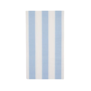 A vertical rectangular towel with an alternating light and dark blue cabana stripe pattern on a plain white background.
Product Name: Sky Blue Cabana Stripe Guest Towels
Brand Name: Bonjour Fête