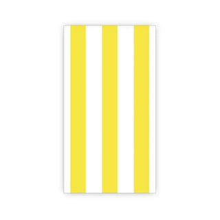 A rectangular image with vertical alternating yellow and white stripes, reminiscent of French-inspired Soleil Yellow Cabana Stripe Guest Towels by Bonjour Fête made from eco-conscious materials.