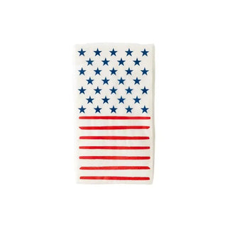 A Stars & Stripes Paper Guest Towel Napkin on a white background, perfect for a party by My Mind's Eye.