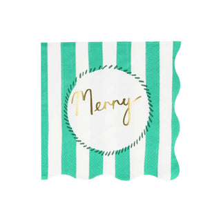 Striped Large NapkinsFa la la, 'tis the season to be jolly! These vintage inspired designs, with fun messages, will instantly add style to your Christmas celebrations. They're perfect foMeri Meri