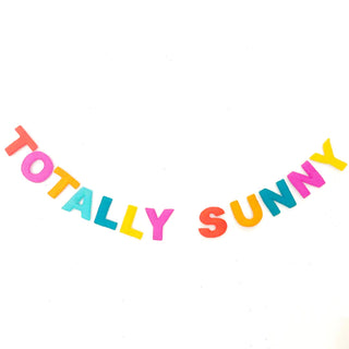 This vibrant Totally Sunny Felt Garland by kailo chic is perfect for summer decor or a pool party with its banner that says "totally sunny.
