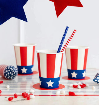 Uncle Sam Paper Cups
Sip in patriotic style this summer with these festive party cups. Designed to look like Uncle Sam's famous hat, these party cups are sure to be a hit at your FourthMy Mind’s Eye