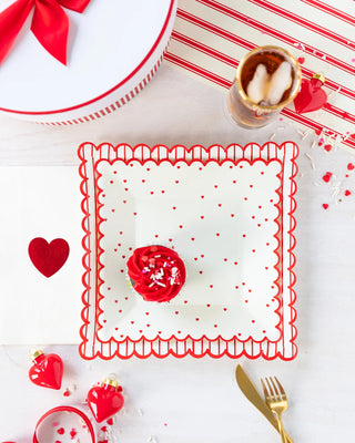 Valentine Red Striped Scalloped PlateMake sure that your Valentine's Day gatherings are stylized affairs with these scalloped plates. These plates are 9 inch dinner sized plate making them a pretty addiMy Mind’s Eye