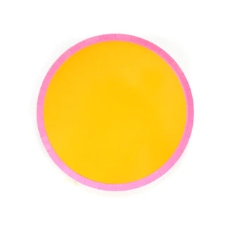 Yellow and Pink Color Blocked Plate
