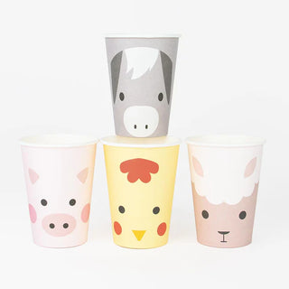 Farm Animal CupsComplete your next picnic with a herd of Farm Animal Cups! These reusable cups feature different farm animals, making them perfect for a barnyard-themed event. They'My Little Day