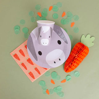 A set of Farm Animal Plates from My Little Day with a bunny and carrots design, perfect for adding a touch of country charm to your kitchen.
