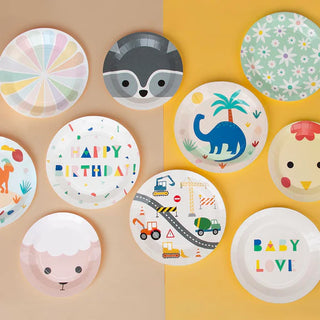 A collection of My Little Day Farm Animal Plates featuring farmyard critters for a touch of country charm.