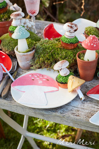 Fairy Mushroom PlatesTransform your party table into a wonderful woodland scene with these delightful toadstool plates. Perfect for a fairy or princess party.

They feature the design onMeri Meri