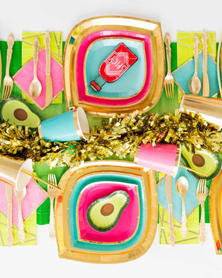 Avocado Canapé PlatesSuper cute avocado canapé plates perfect for any fiesta! They pair well with our spicy bottle canapé! 
- Paper canapé plates 
- Approx 5.5 x 3.5" 
- Pack of 8Jollity & Co