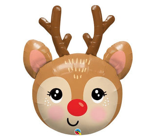 35" RED NOSED REINDEER SHAPE BALLOON