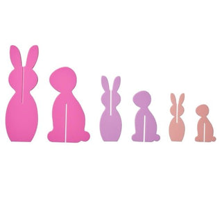 ACRYLIC BUNNIESBright and colorful acrylic bunny decor in shades of pink and lavender acrylic colors. Bunnies are perfect for your mantel or table. 
Sets include three acrylic bunnKailo Chic
