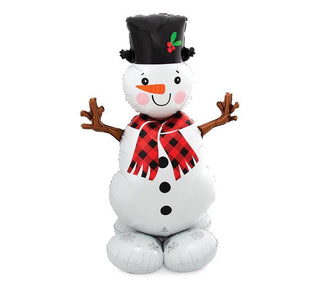 SCARF 55in AIRLOONZ BALLOON55" packaged Airloonz snowman shape balloon. Snowman has black top hat and red/black check scarf.These can be filled with air by the straw provided, nitrogen, electrBurton & Burton