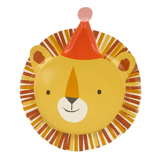 An Animal Parade Die Cut Plates with a hat on it, perfect for party guests by Meri Meri.