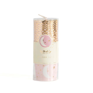 BABY PINK BAKING/TREAT CUPSOh baby! Get ready to doll up your baby girl's shower with these sweet food cups! With a timeless moon and stars pattern accented by gold foil, these cups are perfecMy Mind’s Eye
