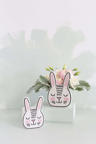 Handcrafted BASHFUL BUNNY POT design with hand-painted details by Accent Decor.
