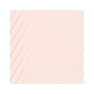 An abstract background with a Blush + Gold Stripe Napkin hue, showcasing a subtle geometric pattern with diagonal foil gold stripes and dotted textures by Paperboy.