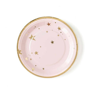 Baby Pink Star PlatesSimple, sweet and stylish are the perfect way to describe these 7" party plates. With a timeless gold foil star pattern these paper plates will set the perfect tableMy Mind’s Eye