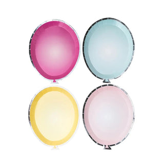 Balloon Dinner PlatesBalloon plate mixed pack. These plates come in four different colors and have a silver foil rim around them. Perfect for serving up cake at a birthday party and workJollity & Co