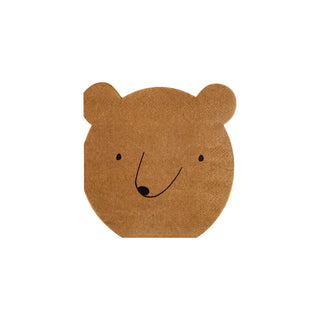 A Meri Meri Bear Small Napkin on a white background is perfect for nature lovers.