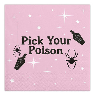 Poison Beverage NapkinsPick your poison! These unique beverage napkins will sure to be a hit at any Halloween party.

Size:5" sq / 20 ct
Slant