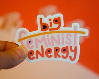 Big Feminist Energy StickerWaterproof matte sticker These stickers are great for notebooks, laptops and water bottles, but ARE NOT meant to withstand outdoor use (cars, etc.)
• Made in United Twentysome Design