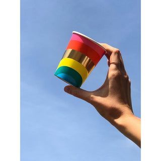 Birthday Brights Rainbow Paper CupsThese eye-catching rainbow party cups can be used for celebrations all year round! Ideal as disposable cups for a bright rainbow birthday party, kids party theme, suTalking Tables